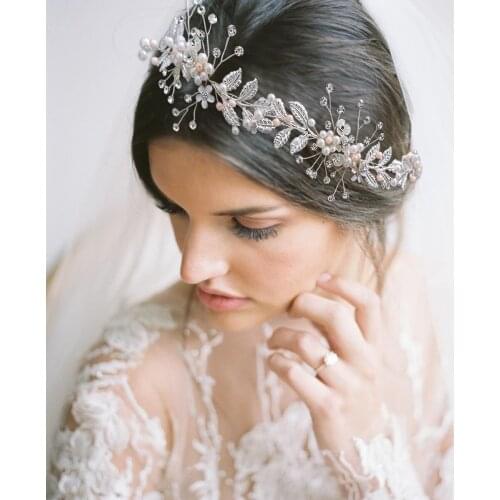 ZMHP323 Silver Bridal Hair Accessories for Women Wedding Head JewelryHairbands For Hair Bling Headband Bridal Headpieces