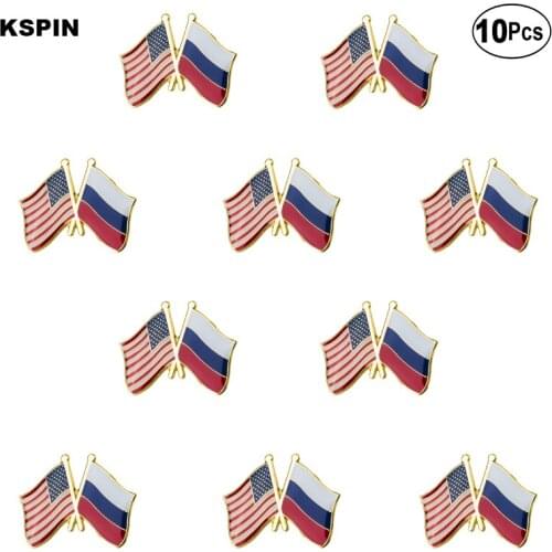 U.S.A Russia Lapel Pin Flag badge Brooch Pins Badges 10Pcs a Lot