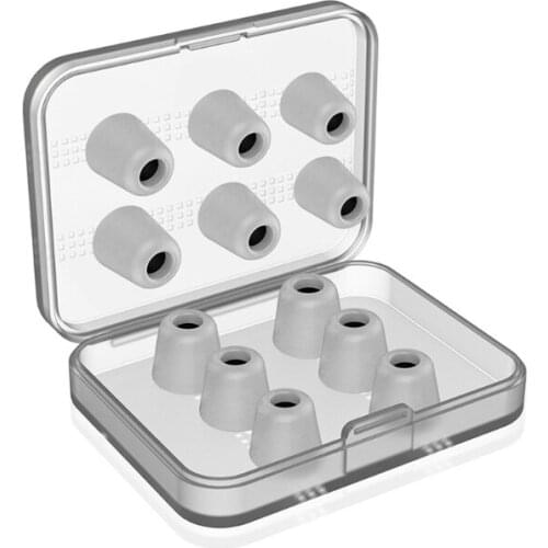 1Box Ear Plugs for Noise Canceling 6 Pairs Memory Foam Soft Reusable Moldable Silicone Ear Tips Earphone Accessory