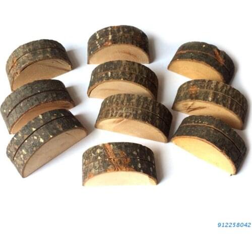10pcs Rustic Wooden Stump Wedding Party Reception Stand Number Name Table Menu Picture Photo Clip Place Card Holder