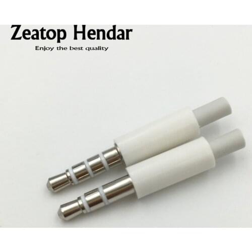10Pcs Mini 3.5mm Stereo Male Headset Jack 3Pole 4 Pole 3.5 mm Audio Plug Adaptor Connector for Iphone White