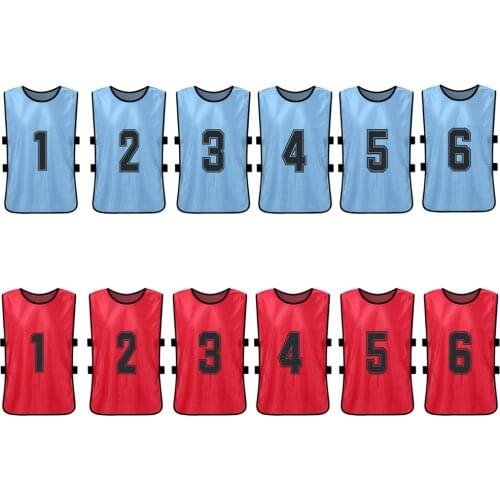 12 PCS Adults Soccer Pinnies 2 Colors Quick Drying Football Team Jerseys Youth Sports Soccer Team Training Practice Sports Vest