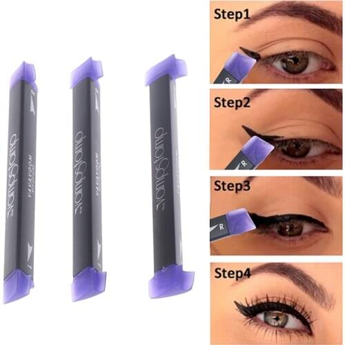 3 Size Stamps Eyeliner Tool Beauty Makeup Brush New Wing Style Kitten Large Easy To Cat Eye Women Cosmetic
