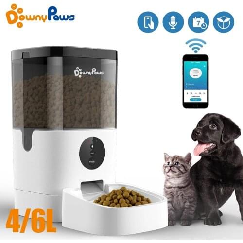 4/6L Smart Pet Feeder APP Control WiFi/Button Version Timing Automatic With Voice Recorder Large Capacity Cat Dog Food Dispenser
