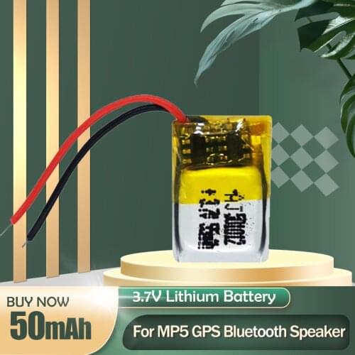 501012 3.7V 50mAh Lithium Polymer Lipo Li ion Rechargeable Battery For MP3 MP4 Bluetooth Headset i7s i8 i9 i12TWS Smart Watch
