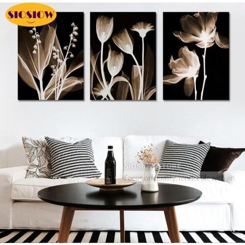 5d Diamond Embroidery Flowers Triptych Full Drill Square Daimond Mosaic Stone Embroidery Art Diamont Painting Wall Decor Picture