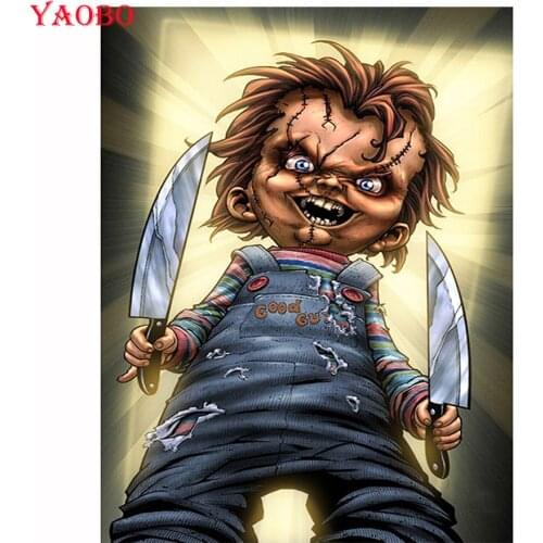 5D DIY Diamond Painting Movies “Bride of Chucky” Full Square round Diamond Embroidery Cross-stitch Kits Rhinestone Mosaic Decor