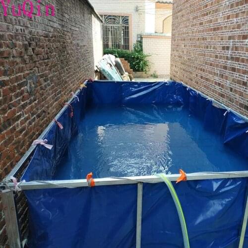 2x1x0.9m Aquaculture Pool PVC Coated Cloth COATED BANNER Tarpaulin Greenhouse Fish Pond Crayfish Koi Culture Child Water Pool