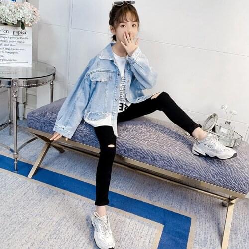 Girls Babys Kids Coat Jean Jacket Outwear 2021 Solid Spring Autumn Overcoat Top Sport Princess Toddler Childrens Clothing