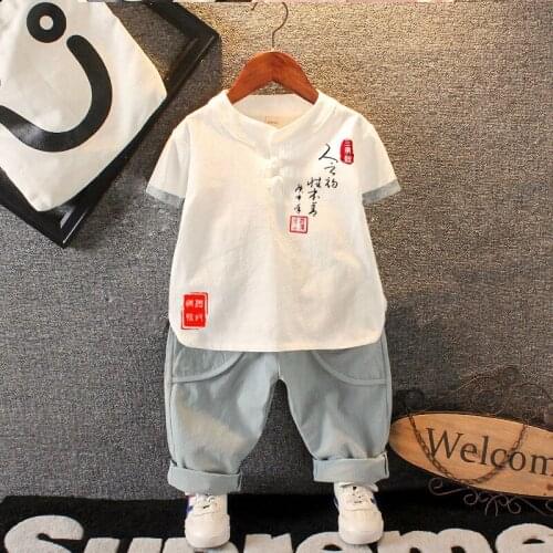 2021 Summer Kids Boys T-Shirt And Shorts 2Pcs Outfits For Age 18M 2 3 4 5 6 7 8Yrs Casual Vintage Style Baby Boy Clothing Set