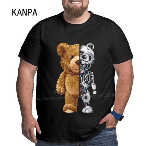 Cute Bear Men Oversized T Shirts Big Size Tees Cotton Tall Man Clothes Short Sleeve O Neck Plus Size Summer Shirt Workout Tops