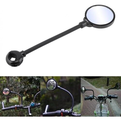 Flexible Adjustable Convex Bicycle Rearview Handlebar Mirror with Aluminum Tube for Handlebar Inner Diameter of 22-30mm