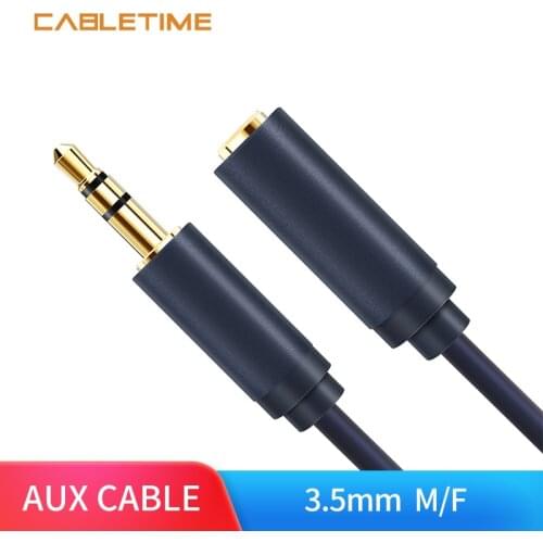 Cabletime 3.5mm Audio Extension Stereo Cable M/F AUX Headphone Cable Adapter For Iphone 6s MP3/MP4 DVD PC Radio 1.8M N053