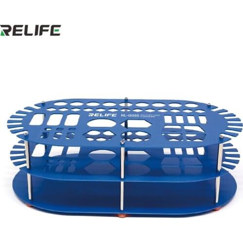 RELIFE RL-001D storage box tweezers screwdriver card storage box for mobile phone repair desk desktop finishing storage tools