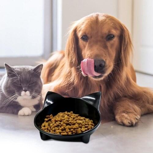 Cat Bowl Adorable Thick Resin Pet Feeding Supply for Living Room Cat Supplies