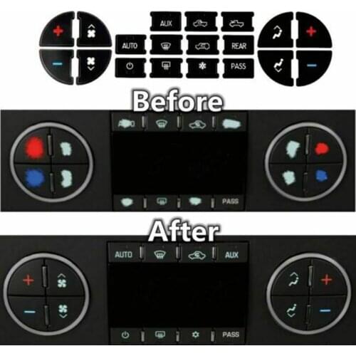 Car PVC AC Dash Button Sticker Repair For Tahoe Suburban Avalanche Silverado Yukon Denali For GMC Vehicles Auto Exterior Decor