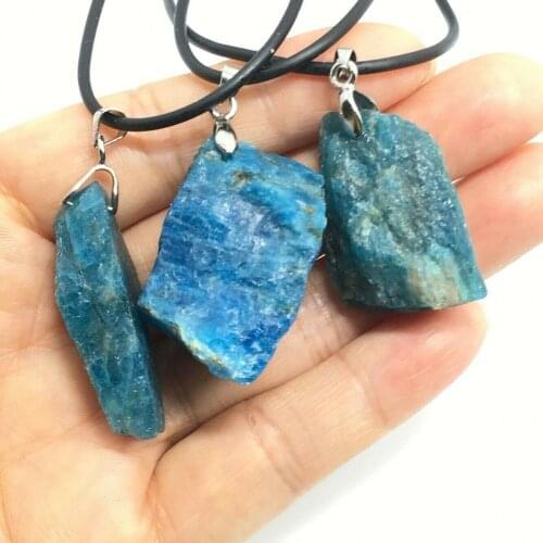 Natural Apatite Raw Gemstone Semi-precious Stone Pendants Jewelry Necklaces