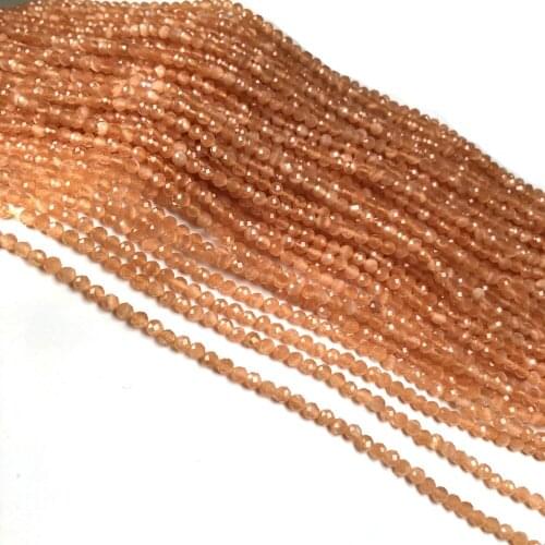 Natural Yellow Crystal Stone Beaded Small Section Loose Beads Jewelry Necklace DIY Bracelet Making Accessories 3mm