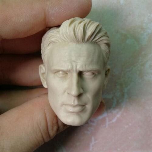 1/6 Scale Captain Unpainted Head Models Sculpt for 12''Action Figures Bodies Toys Collections