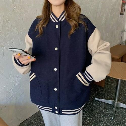 Autumn American Baseball Student Jacket Girls Coat Sport Pink Bomber Women Uniform Female Streetwear Casual Harajuku Gothic