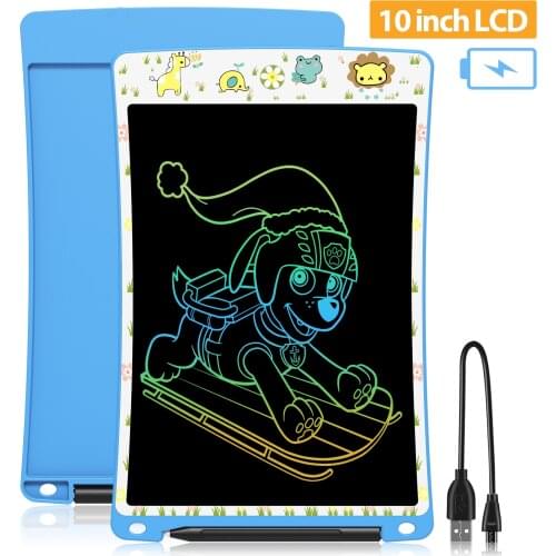 Drawing Board 10 Inch Rechargeable LCD Writing Tablet Electronic Kids Learning Educational Montessori Toys Robot Perfect Gift