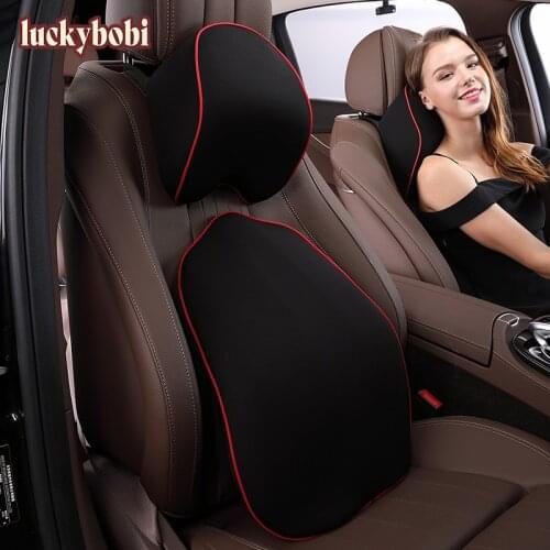 Car Neck Pillow Support 1 Set Headrest Cushion Pillow Space Memory Cotton Car Office Vehicular Car Pillow Auto Car Accessories
