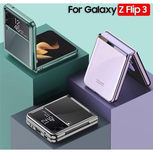Plating Transparent Capa For Samsung Galaxy Z Flip 3 5G Case Clear PC Hard Protection Back Cover for Samsung Z Flip3