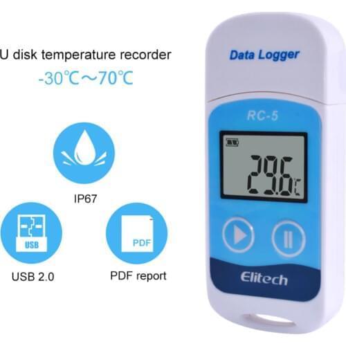 RC-5 High-precision Digital USB Temperature Data Logger for Warehouse Storage, Refrigerated Transport, Laboratory, Etc