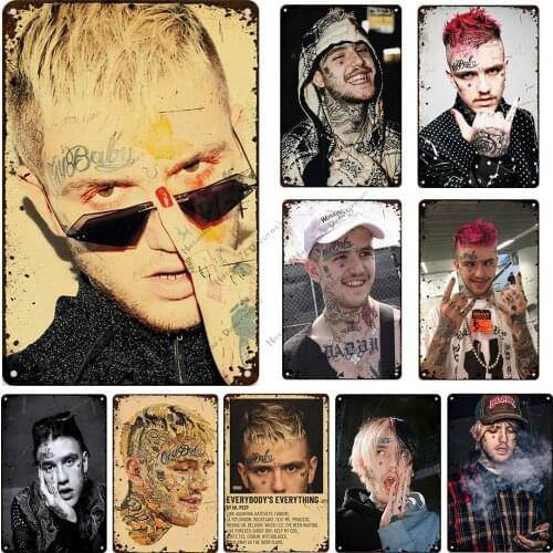 Rapper Lil Peep Metal Plate Rusty Vintage Poster Singer Band Metal Tin Sign Music Decorative Plate Home Bar Club Wall Decoration