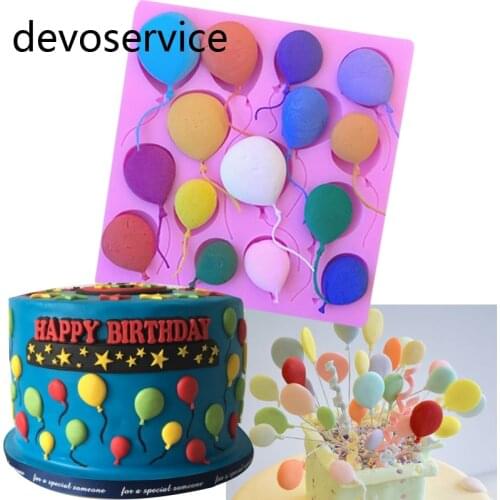 DIY Balloon Cake Border Fondant Cake Chocolate Silicone Mold Birthday Cake Decorating Tools Gum Paste Cupcake Candy Clay Molds