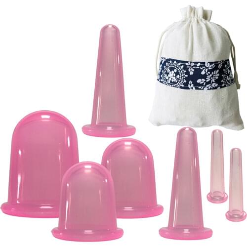 7pcs/Set Silicone Anti Cellulite Cup Vacuum Massage suction Cups Body Pain Relief Roller Manual Suction Cups Cupping Therapy Kit