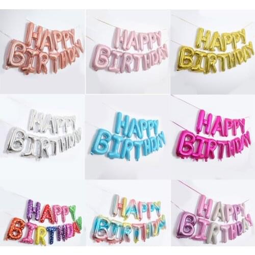 16inch Letter Helium Foil Happy Birthday Balloon Party Supplies Decoration Globos Balony Banner Baby Shower Latex Balloons