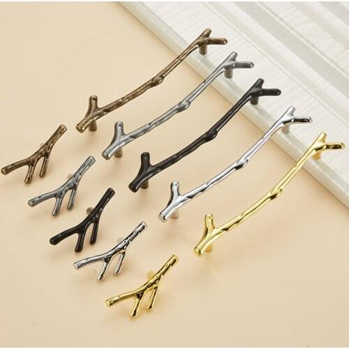 1x Branch shape Wardrobe handle Furniture cabinet door knobs drawer handles vintage furniture creative tree Branch Pulls
