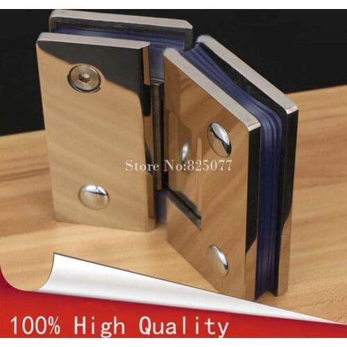 1PCS 135 Degree Glass to Glass Offset Square Geneva Cutout Frameless Shower Door Hinge - Polished Chrome HD22