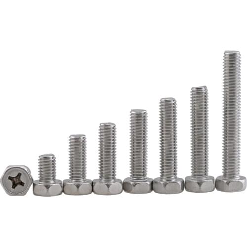 1pcs M10 stainless steel screw cross recessed pocket hex bolts high quality bolt screws 40mm-50mm length