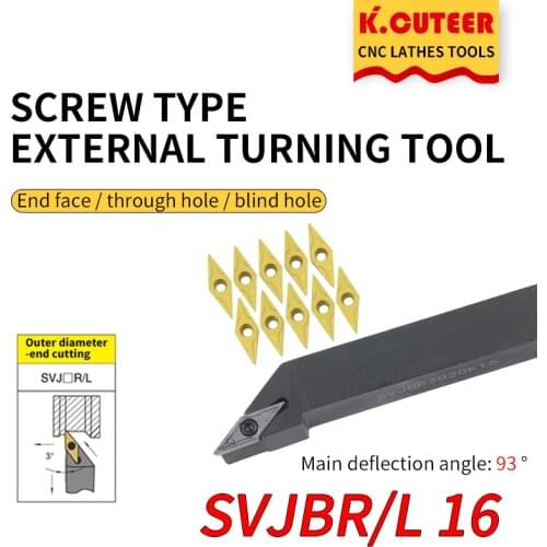 1pc SVJBR1616H16 SVJBL2020K16 SVJBL2525M16 lathe cutter External Turning Tool Holder VBMT/VBGT carbide inserts CNC Tools