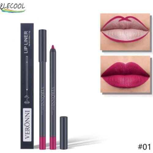 ELECOOL 1 Pc Lip Liner Lipstick Pen Waterproof Pencil Matte Long Lasting Makeup Cosmetics Lips Easy To Wear Non-stick Cup Tools