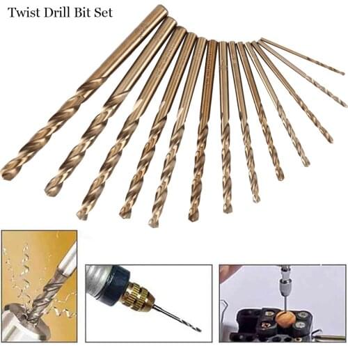 13pcs M35 Twist Drill Bit Set High Speed Steel Cobalt Containing Twist Drill Wood/Metal Hole Cutter Power Tools Accessories