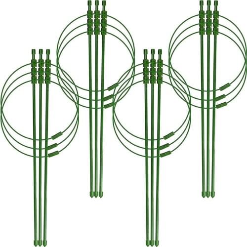 18 Inches (4 Packs) Adjustable, Foldable Tomato Cage, Tomato Cage for Garden, Plant Stakes and Supports, Grid
