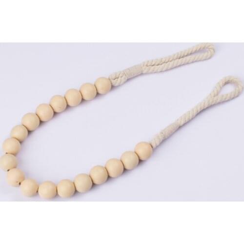 2pcs Wooden Beads Tie Backs Curtain Accessories Tether Strap Window Curtain Tiebacks Drape Holder Clips Ropes