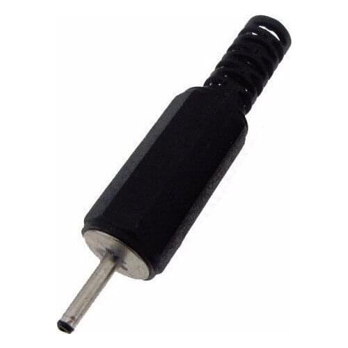 25pcs DC Power male plug Connector 2.0mm x 0.6mm Adapter Plastic Handle Black Head