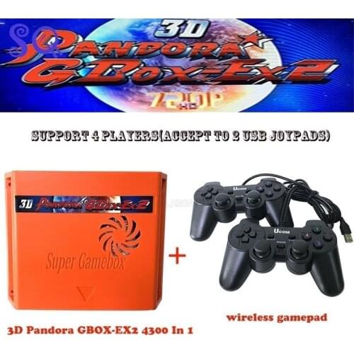 3D Pandora GBOX-EX2 4300 in 1 Box Game Bord Game Arcade box Cartridge Jamma PCB 720P VGA+Wired/wireless gamepad set