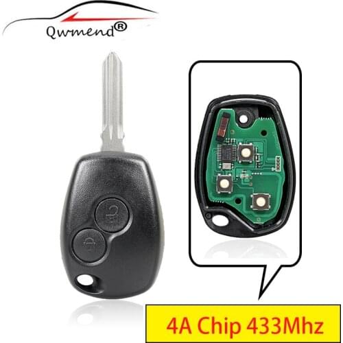 4A Chip 433Mhz 2B Remote Car Key for Renault Trafic Sandero Logan Symbol for Dacia Duster Logan Sandero 2012 2013 2014 2015 2016