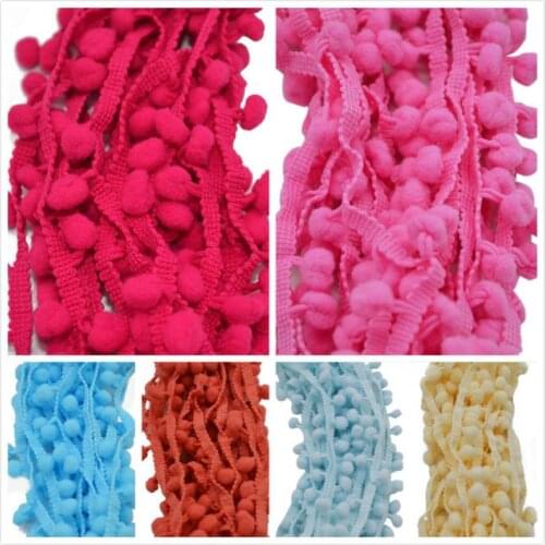 5Yards Mini Pearl Pom Pom Trim Ball Lace Pompom Fringe Ribbon Sewing Lace Kintted Fabric Handmade DIY Craft Accessories
