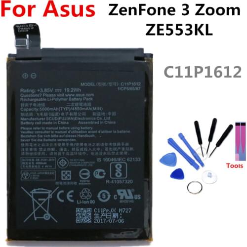 C11P1612 battery FOR Asus ZenFone 3 Zoom ZE553KL 5000mAh lithium battery li-ion polymer battery High capacit