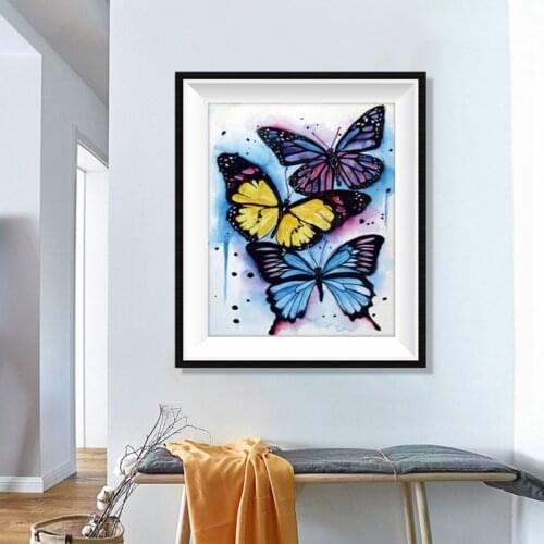 Butterfly 5D Diamond Painting Cross Stitch Full Round Diamond Mosaic Picture Of Rhinestones 25 x 35 cm High Quality Home Decor