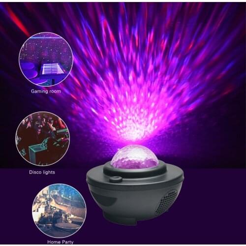 Colorful Music Player Romantic LED Night Light Starry Sky Projector Blueteeth USB Voice ControlProjection Lamp Birthday Gift