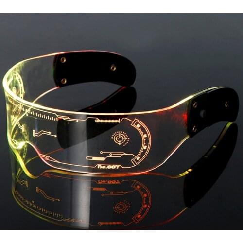 LED Luminous Glasses Vintage Punk Glasses Men Women Fashion Colorful Party Eyewear Adjustable Eyeglasses For Halloween Christmas