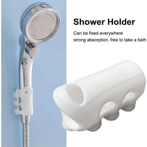Shower Holder Reusable Durable Suction Cup Shower Bracket Mount Bathroom Wall Rack Stand