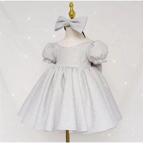 Princess Kids Dresses For Girls Sequin Pearl Baby Girl Dress Wedding Party 1St Birthday Dress Baptism Christening Ball Gown